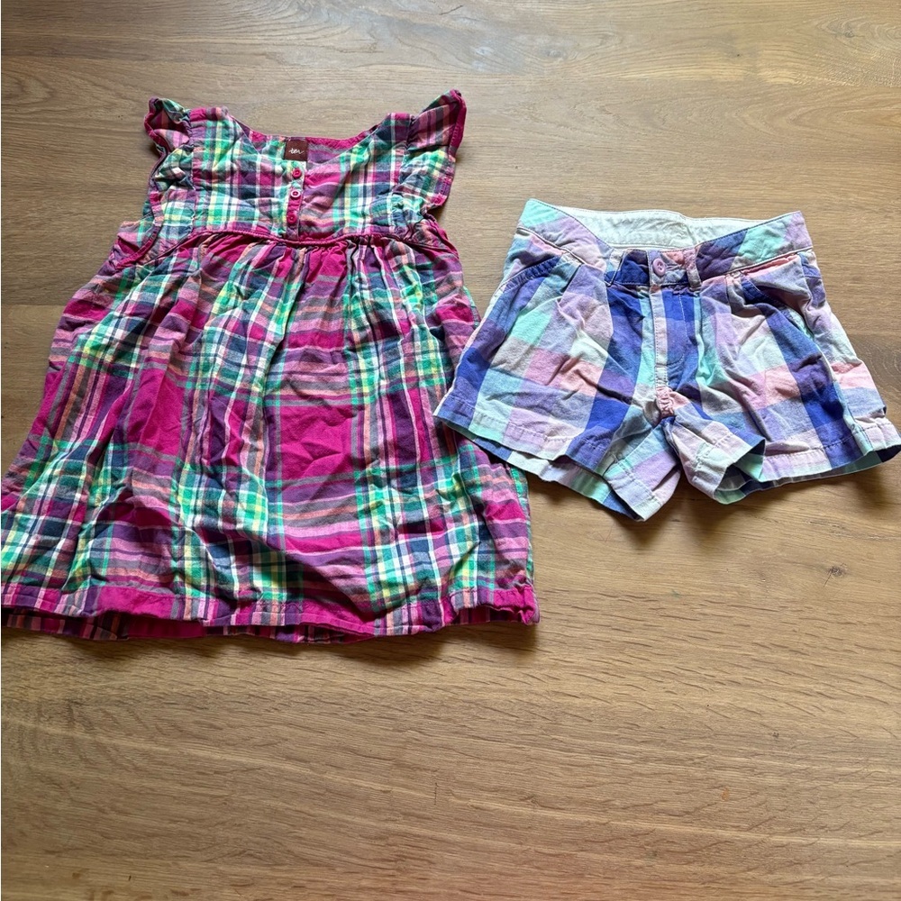 Plaid Dress and Shorts From Tea Collection